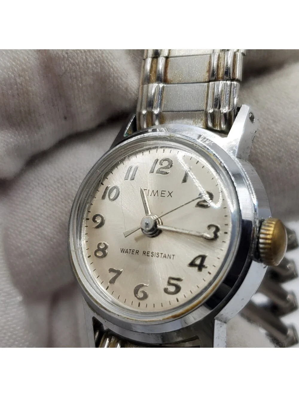 Vintage Timex Marlin Mechanical Watch Womens Day/Date Dial For Parts Or Repair